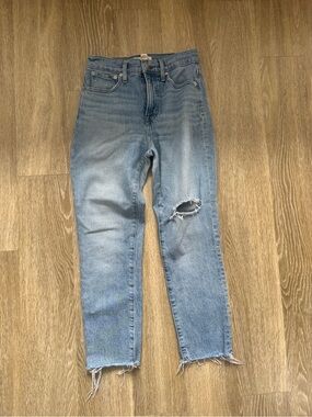 Madewell Light Blue High-Rise Distressed Jeans